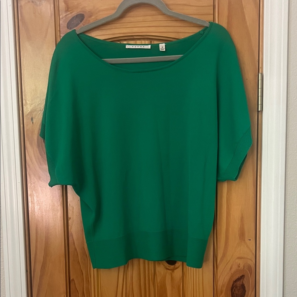 Cyrus Green Batwing Sleeve Top M